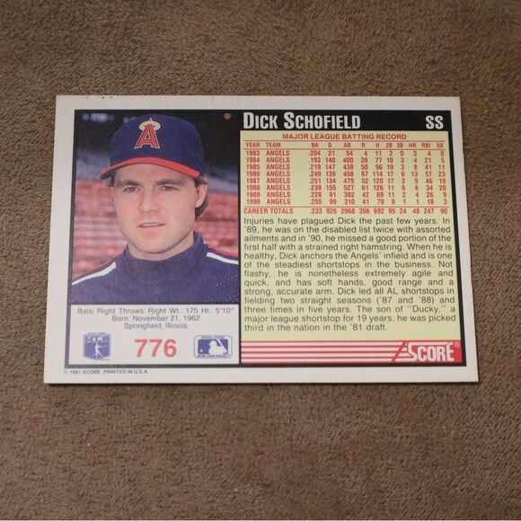 Dick Schofield #776 Baseball Card - Picture 2 of 2